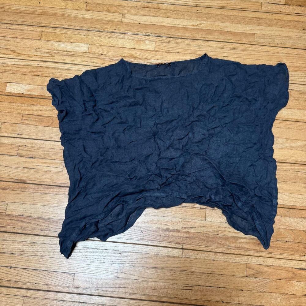 John P. Greece 100% Linen Batwing Top — One Size